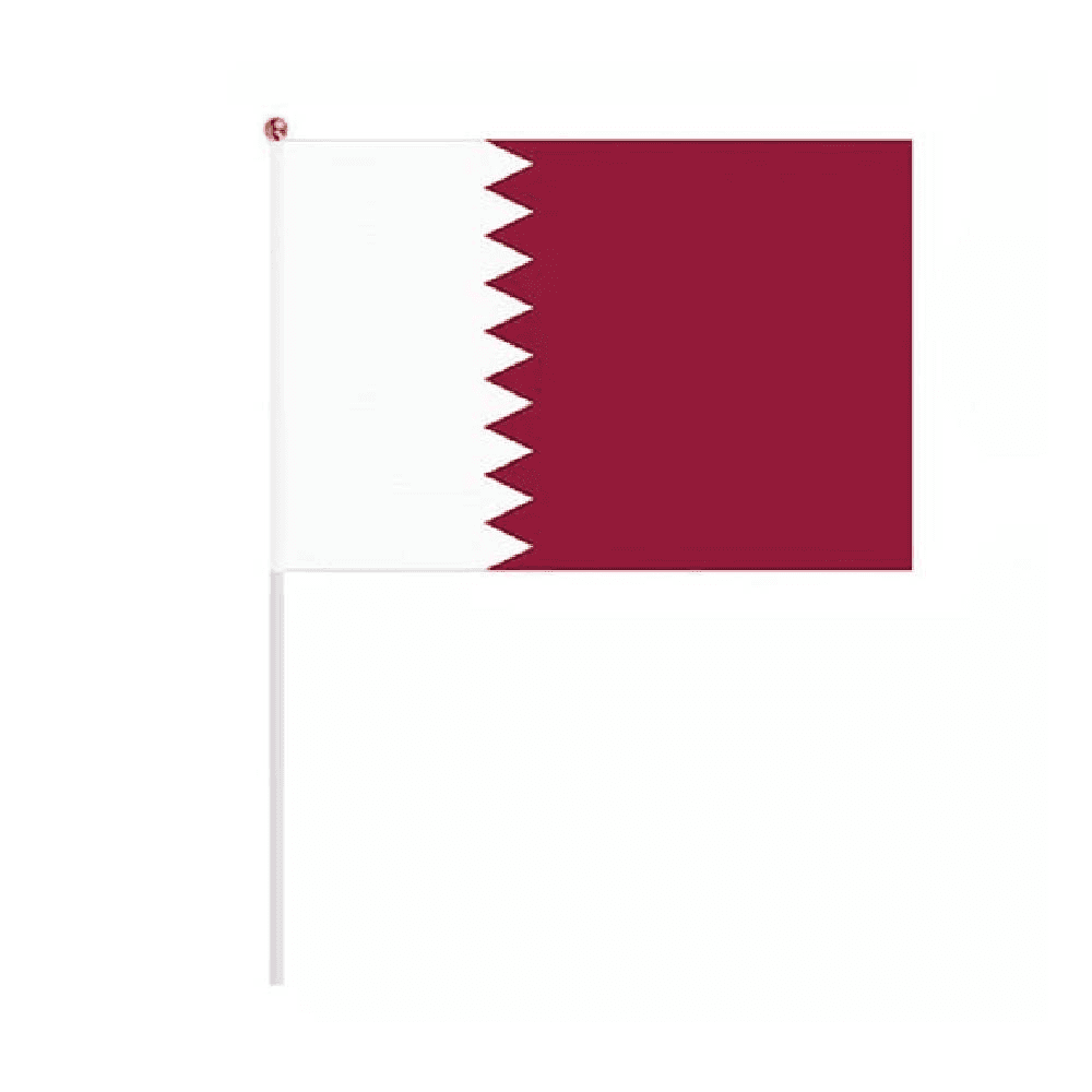 علم قطر بالعصا الصغيرة