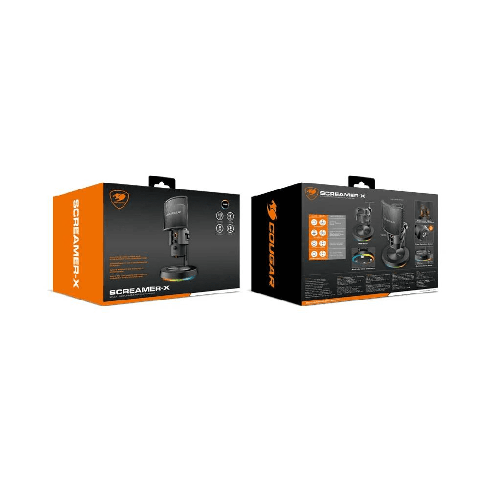 Cougar Screamer X Studio Microphone RGB Stand, USB Hub, Detachable Pop Filter Accessories Included
