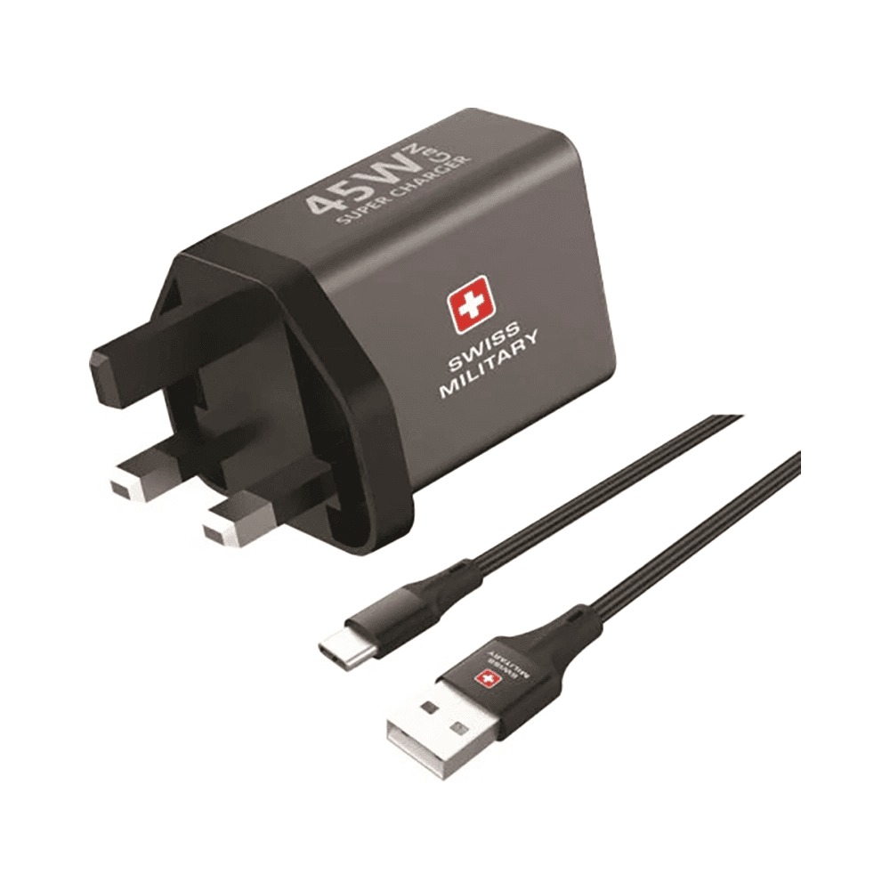 Swiss Military 45W GaN Super Charger with 60W USB-C to USB-C Cable
