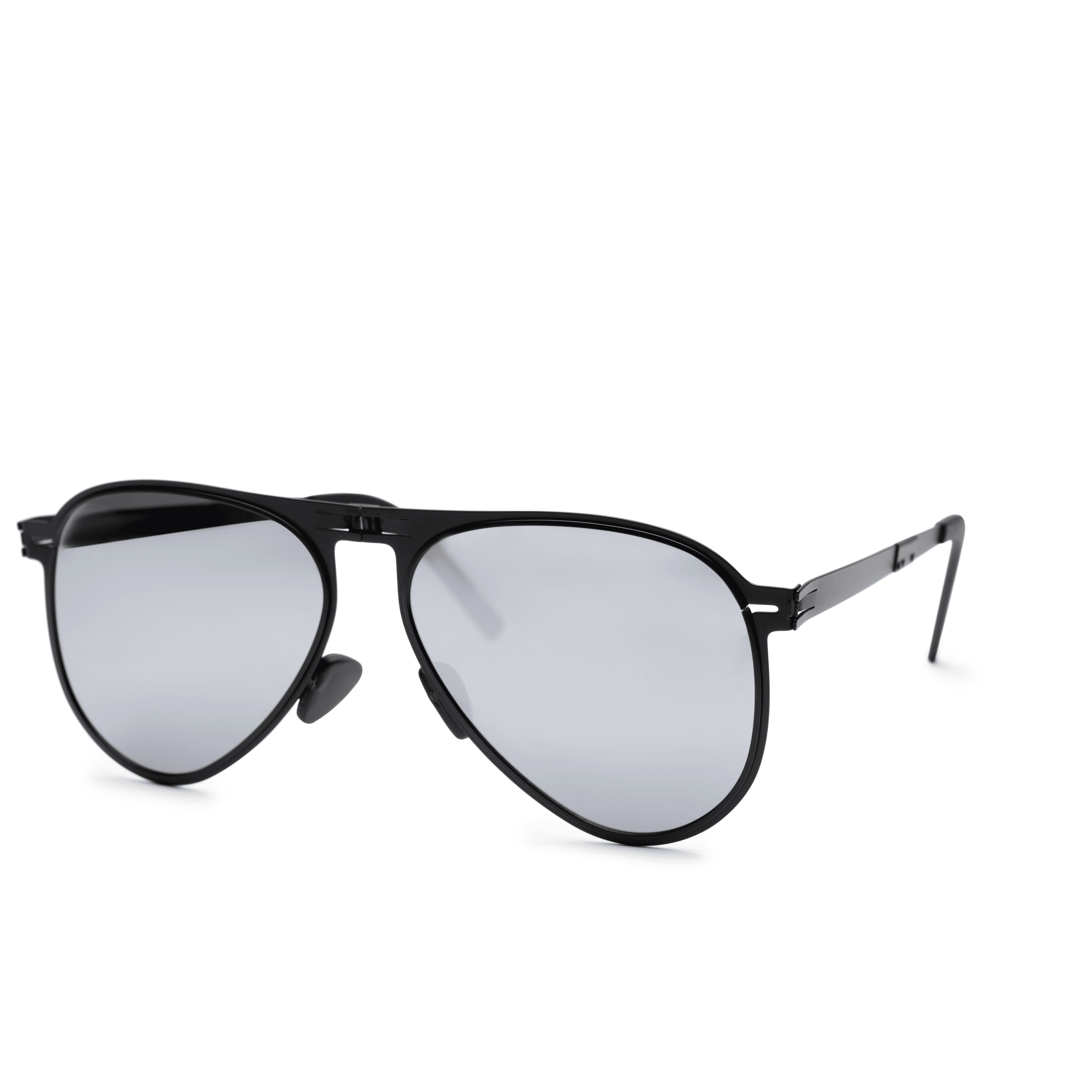 Sky Black On Silver Mirror Sunglasses