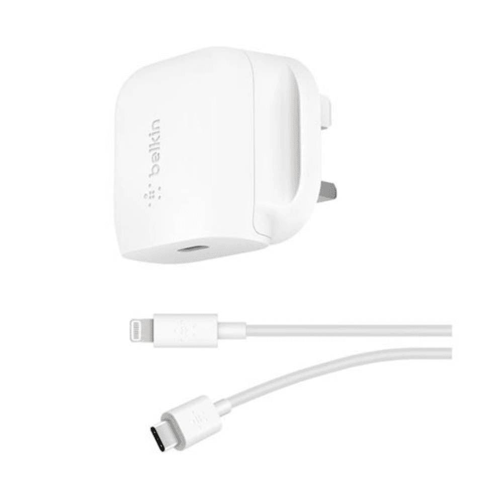 Belkin Boost Charge USB-C Wall Charger 20W with USB-C Cable with Lightning Connector