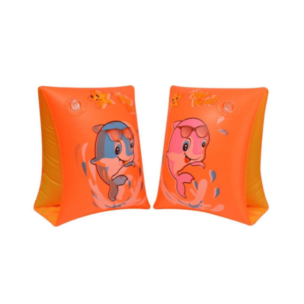 Orange Inflatable Arm Bands With Fish Design 01