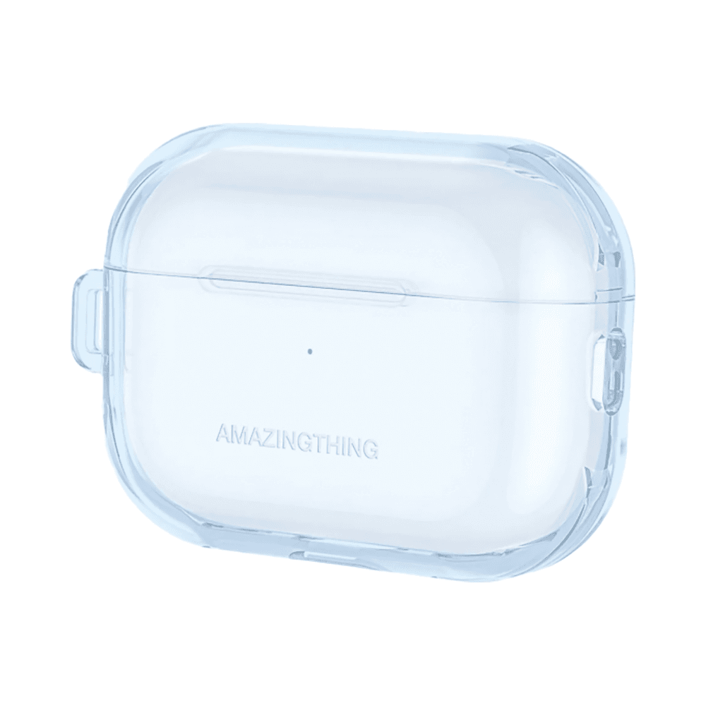 كفر AmazingThing لسماعة ابل AirPods برو 2 / يحمي من الطيحات / مع علاقة مدمجة / شفاف ازرق