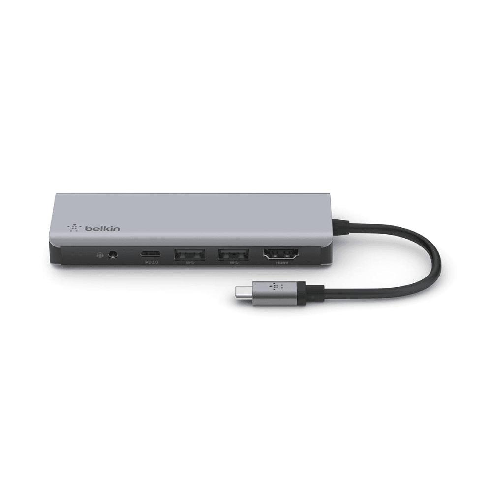 Belkin USB C Hub, 7-in-1 Multi Port Adapter Dock With 4K HDMI 1.4, USB-C PD 3.0, 2X