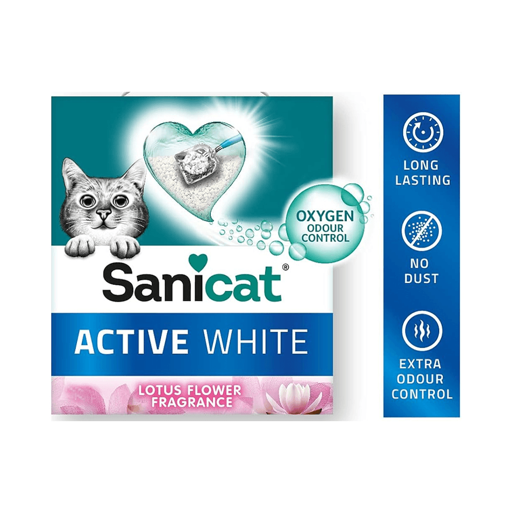 Sanicat Active White Lotus Flower Bentonite Clumping Cat Litter 6L