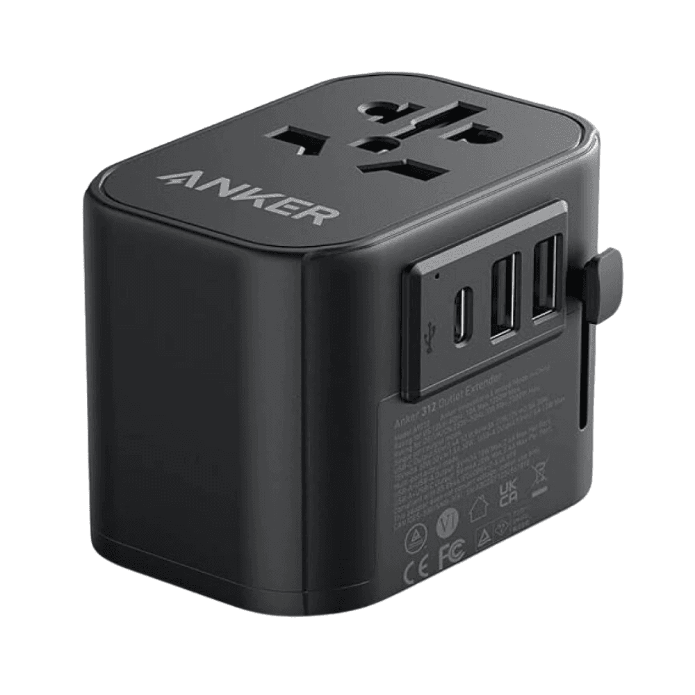 ANKER 312 30W With 3 USB Ports Outlet Extender Black