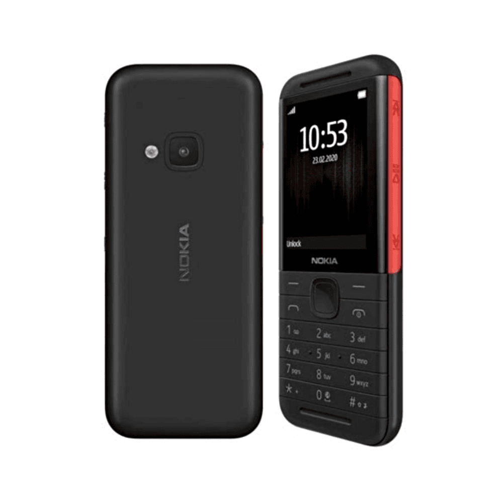 نوكيا 5310 هاتف مزدوج الشريحة باللون الأسود والأحمر