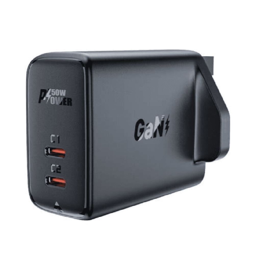 أيسفاست شاحن حائط سريع A32 PD50W بمنفذي يو اس بي - سي وقابس UK
