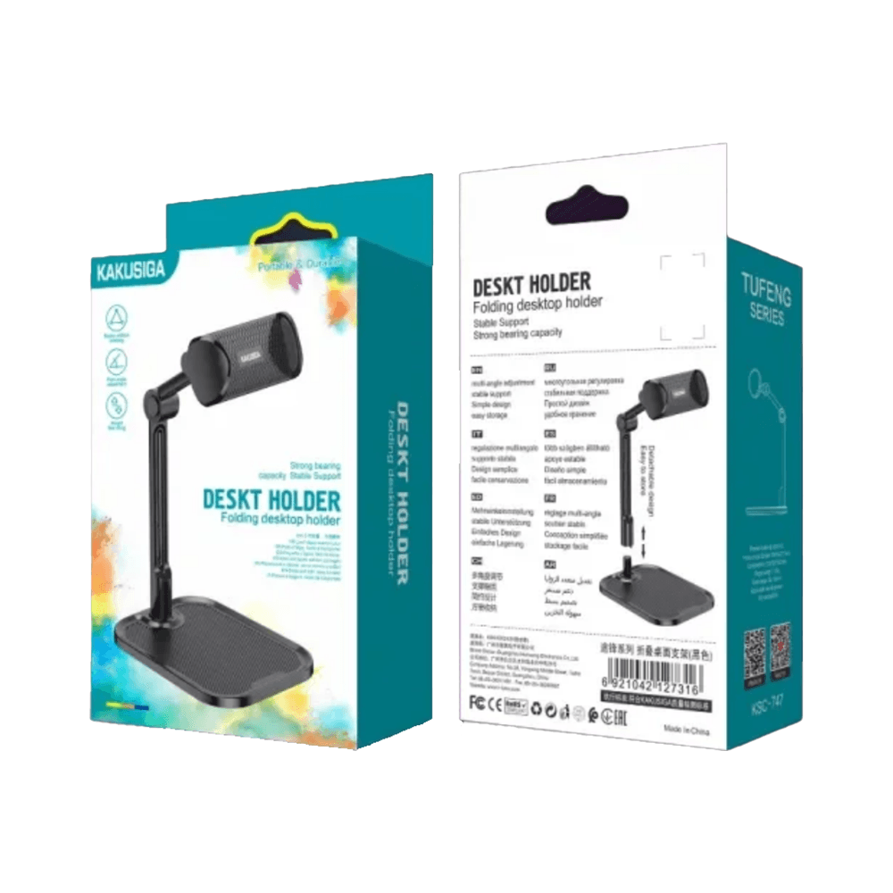Kakusiga KSC-747 360 Rotation Adjustable Portable Folding Desktop Holder For Mobile Phones Tablets Desk Stand