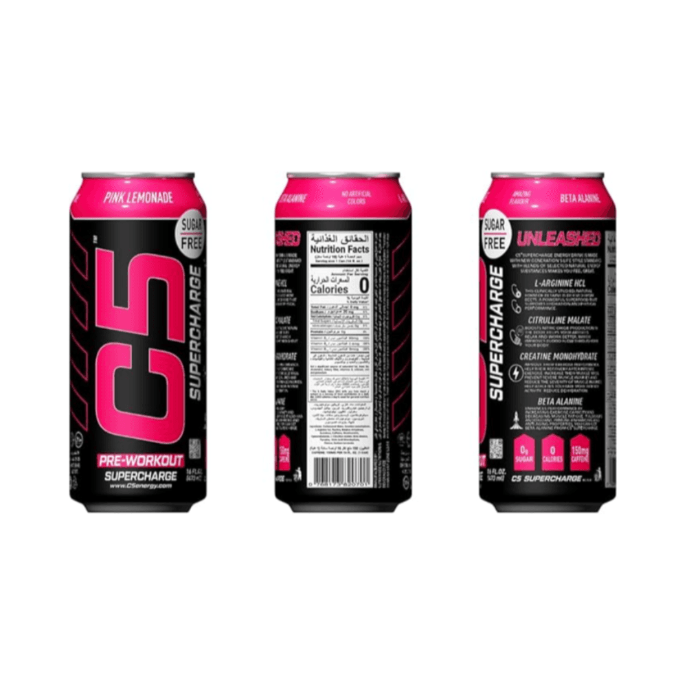 C5 Pre-Workout Supercharge 473Ml Pink Lemonade Sugar Free (Buy 2 Get 1 Free)