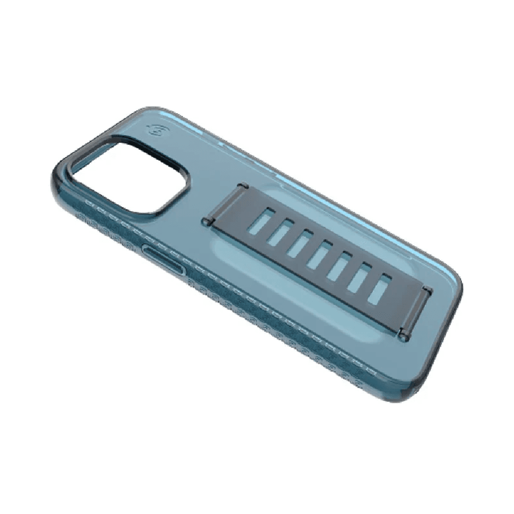 كفر Grip2u Slim لايفون 15 برو / مع مسكة مدمجة / اصدار نحيف / ازرق شفاف