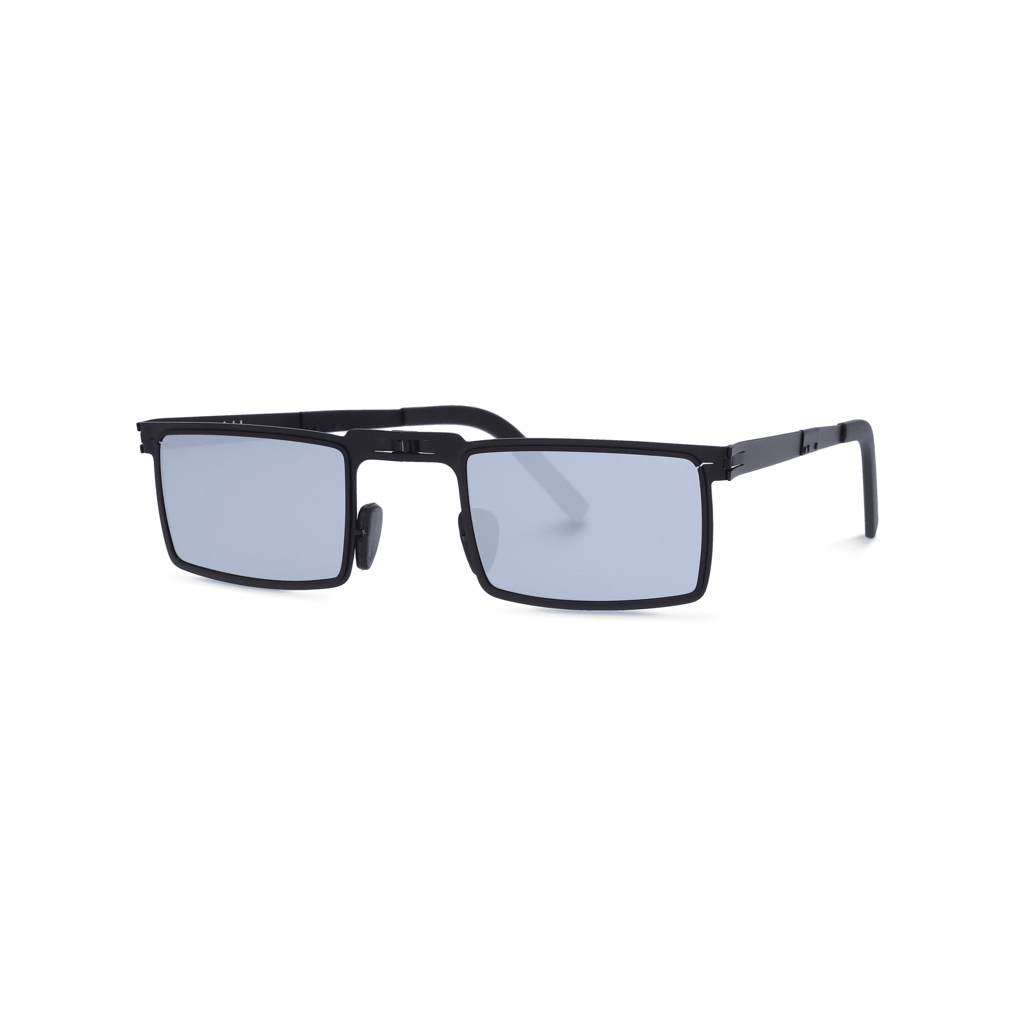 Retro Black On Silver Mirro Sunglasses