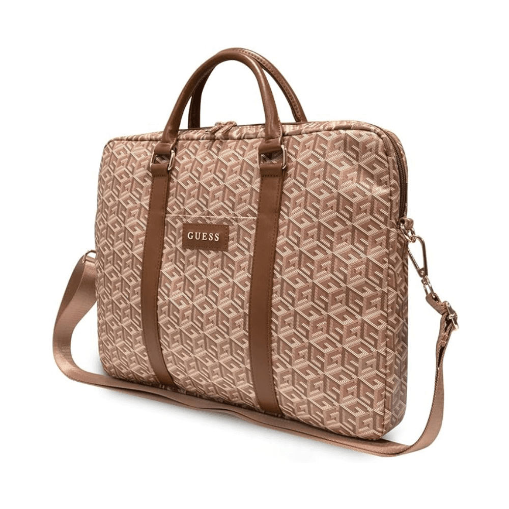 Guess Nylone 16 Inch Computer Bag Brown
