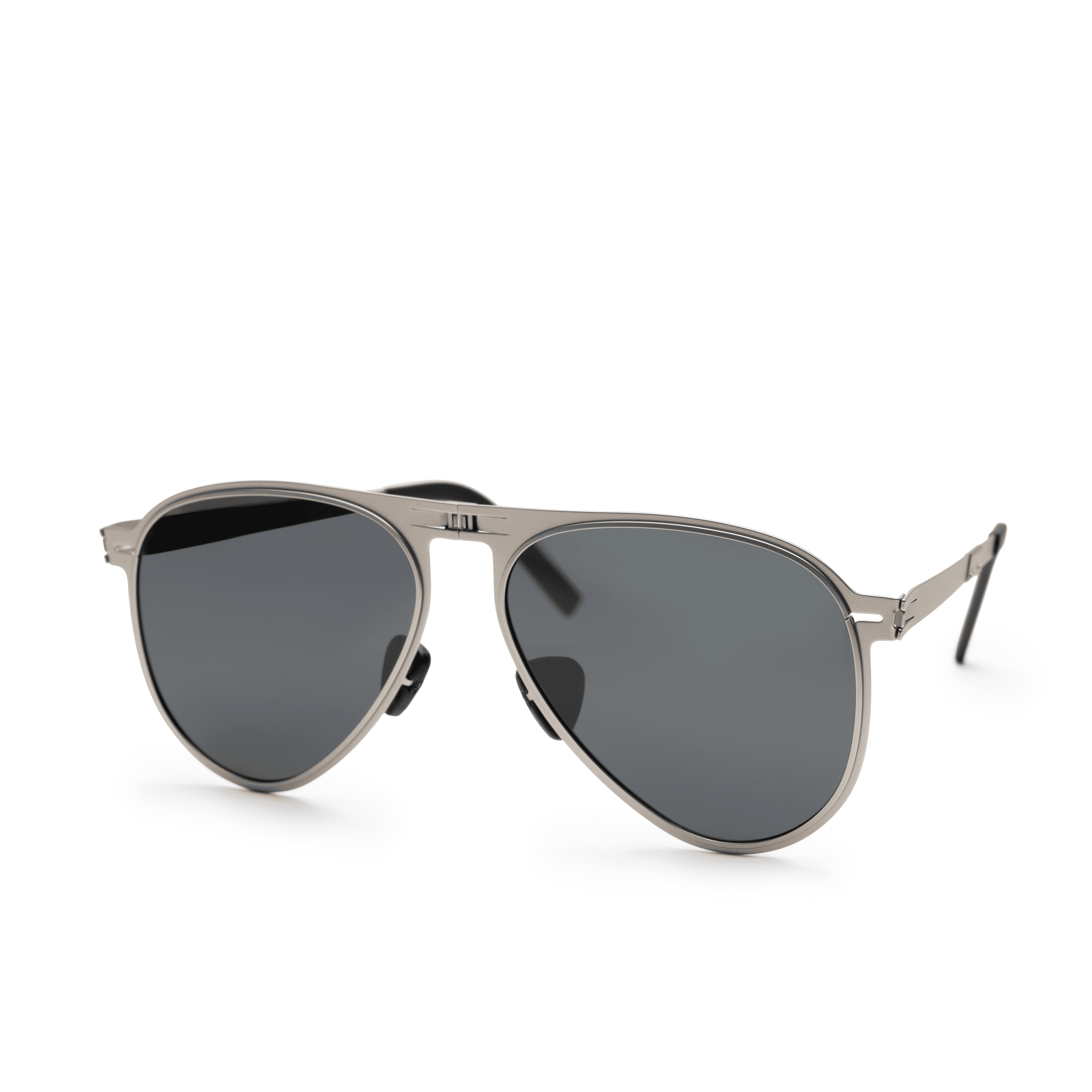 Sky Silver On Black Sunglasses