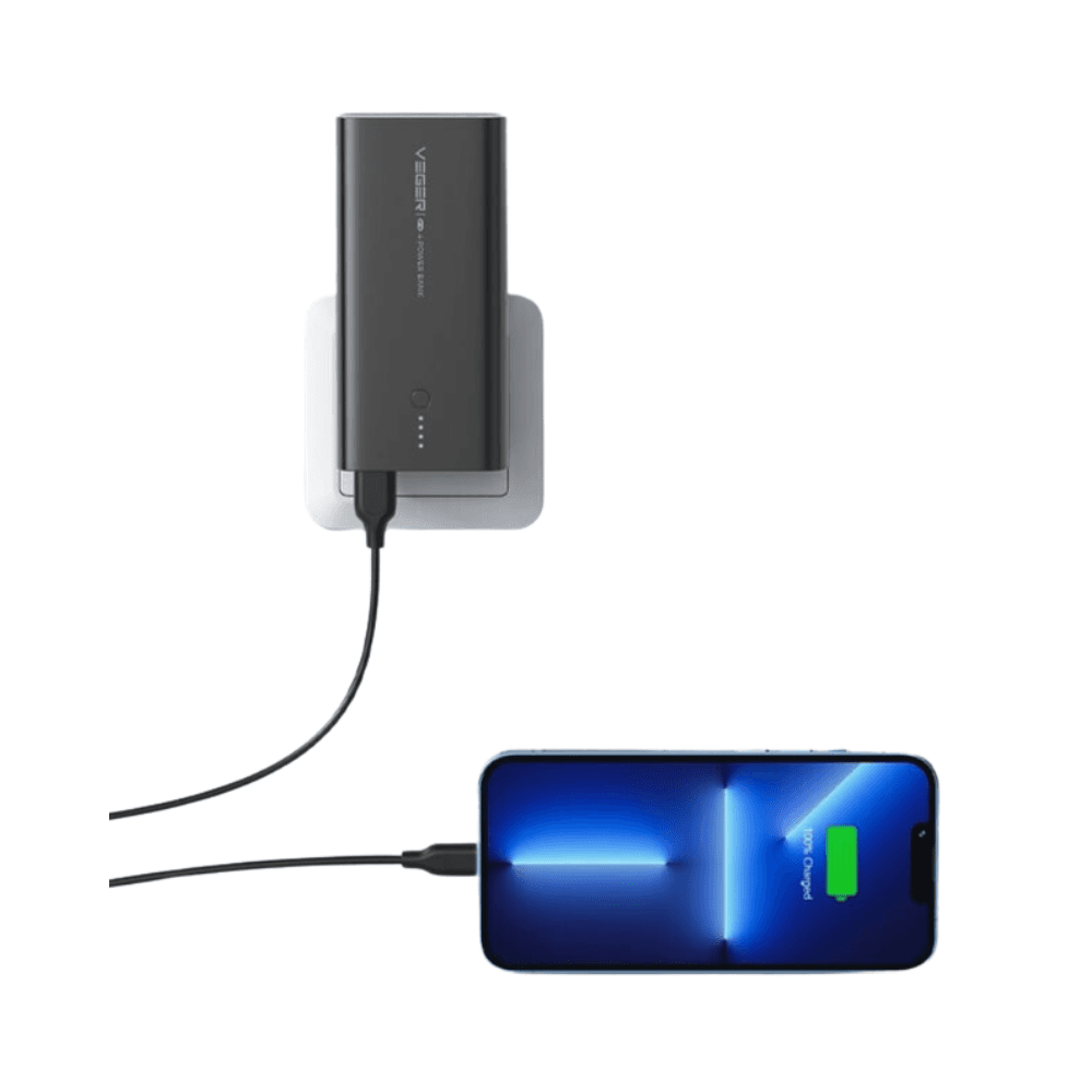 Vegerance 100 Built-in EU Plug Power Bank PD 22.5W 10000mAh Black