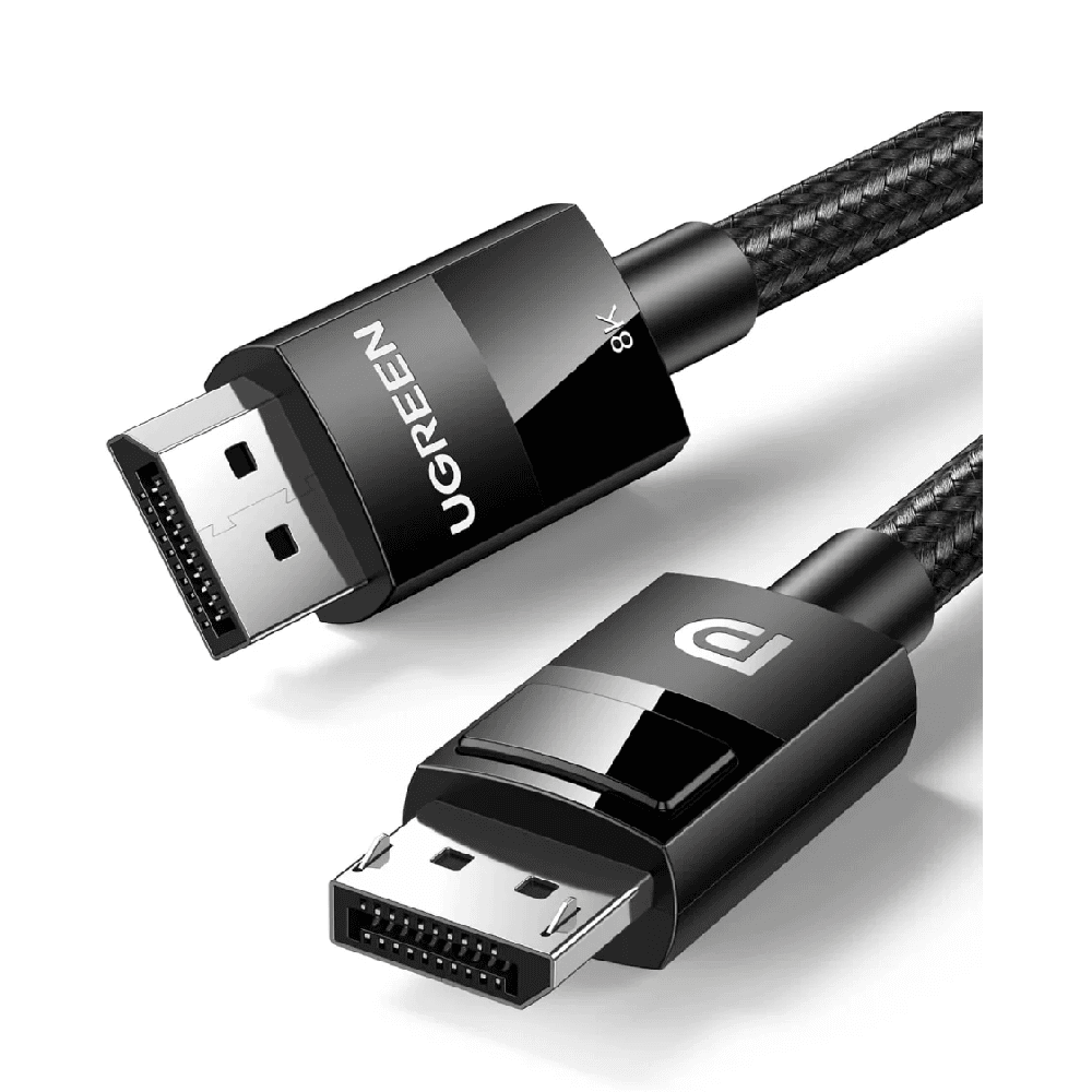 يوجرين كيبل دسبلاي بورت 1.4 ذكر إلى ذكر مع خاصية 8K 60Hz بطول 2 متر باللون الأسود