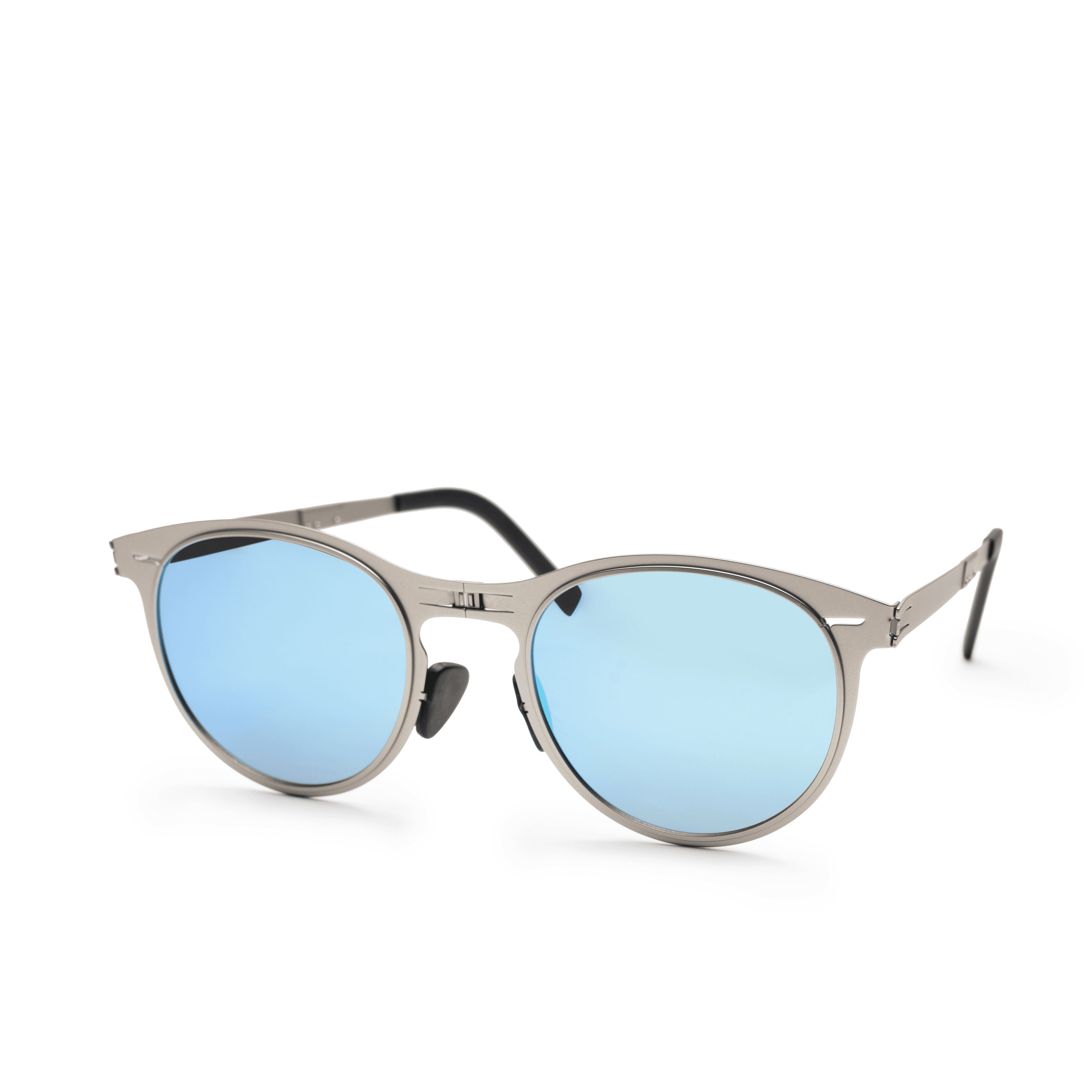 Earth Silver On Blue Mirror Sunglasses