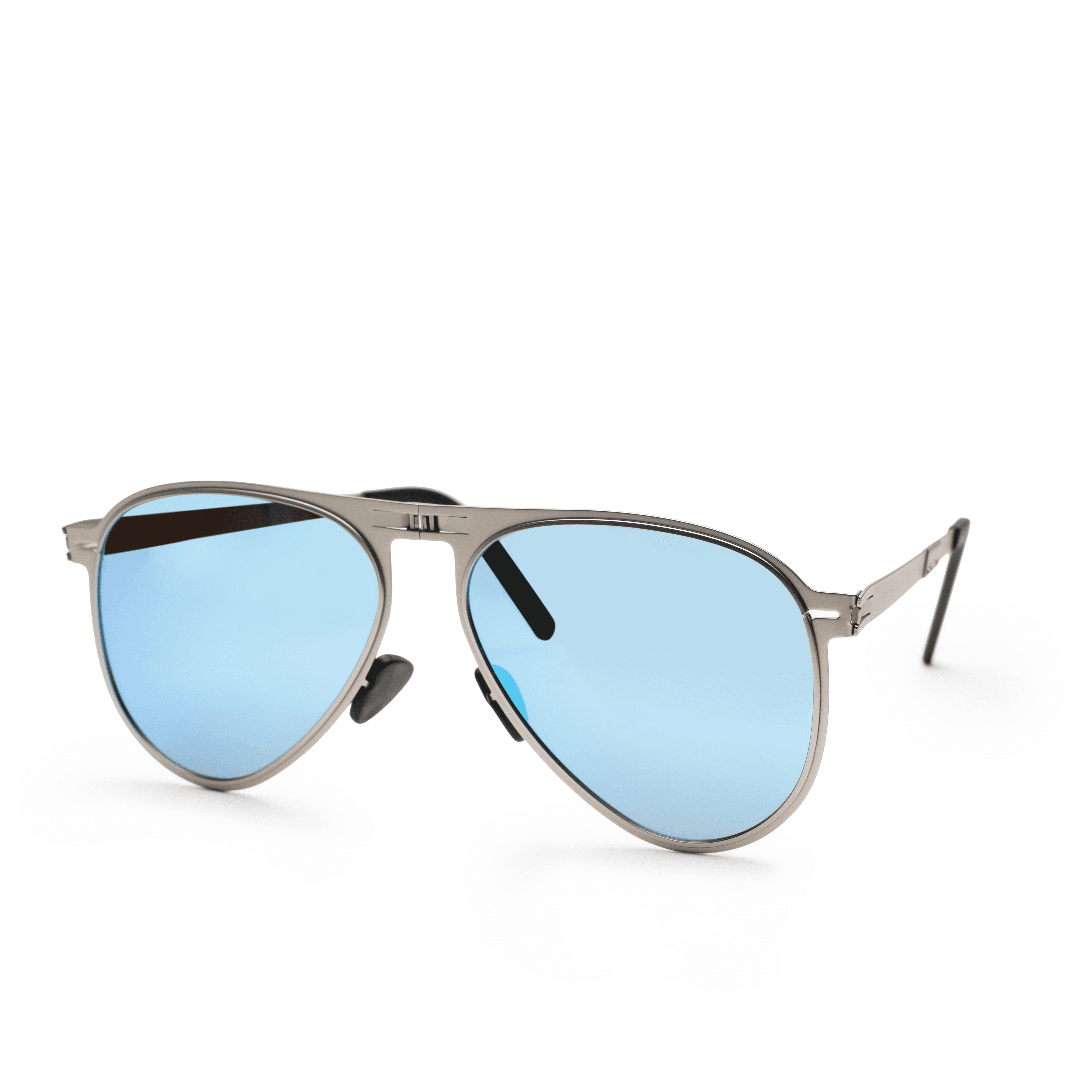 Sky Silver On Blue Mirror Sunglasses