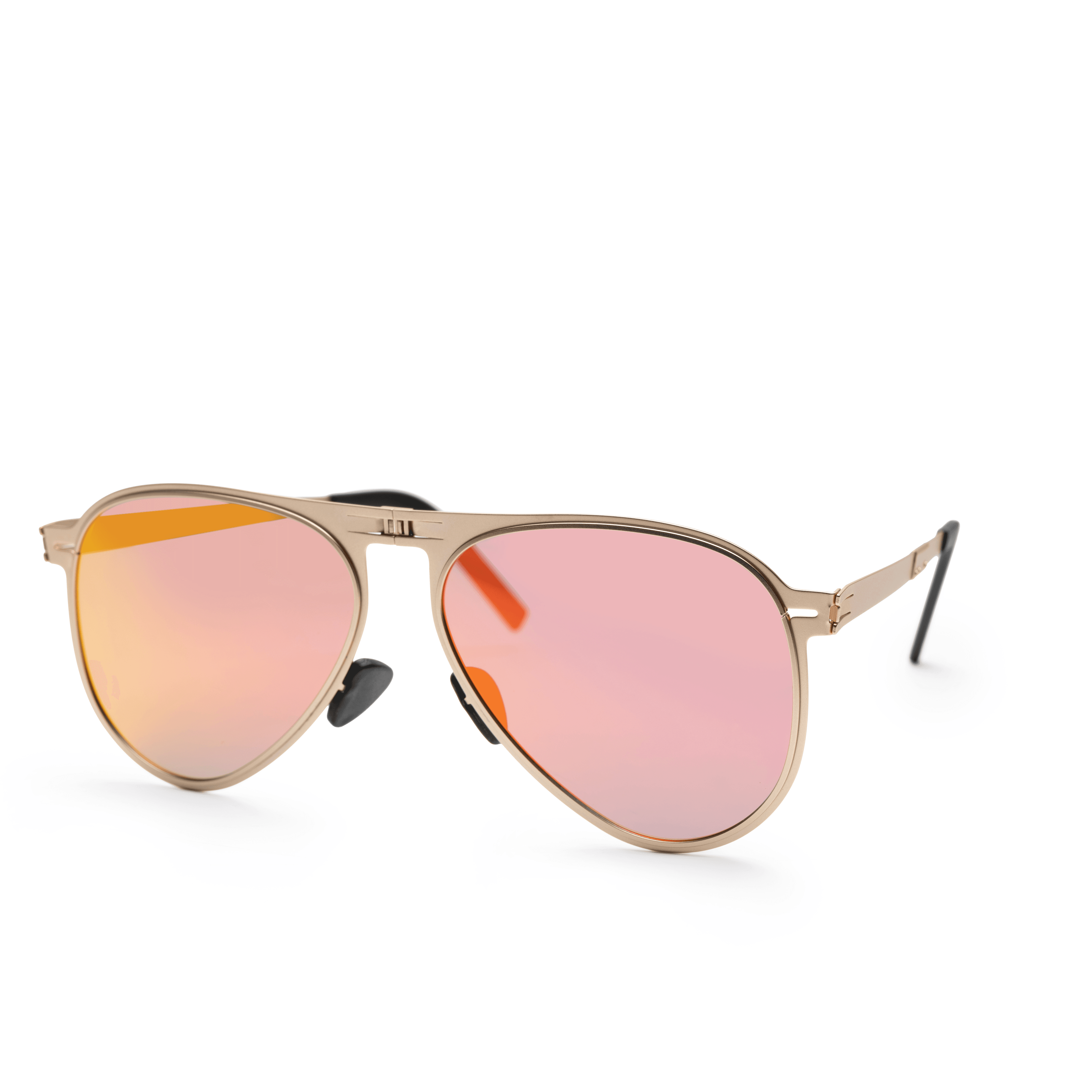 Sky Gold On Red Mirror Sunglasses