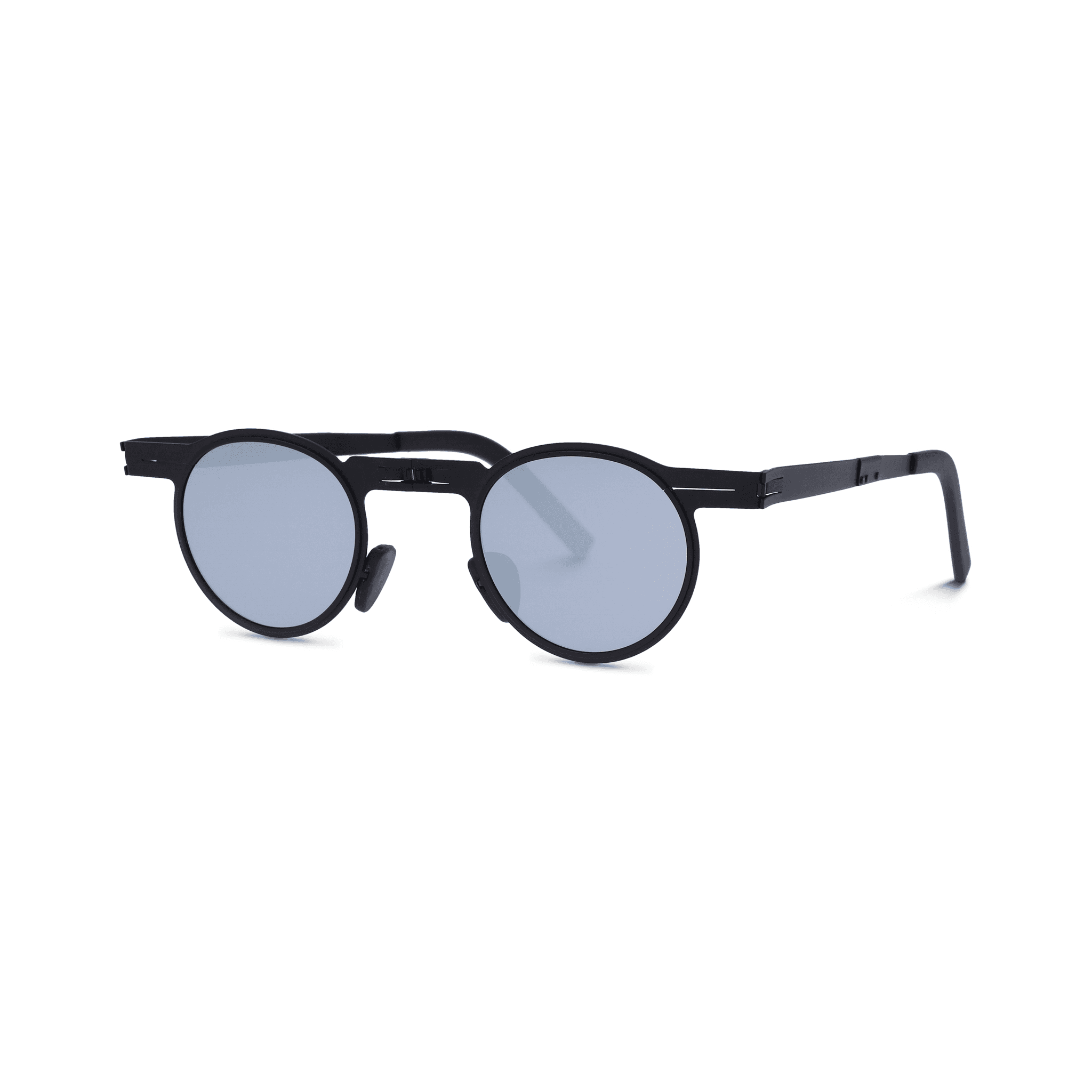 Mars Black On Silver Mirror Sunglasses