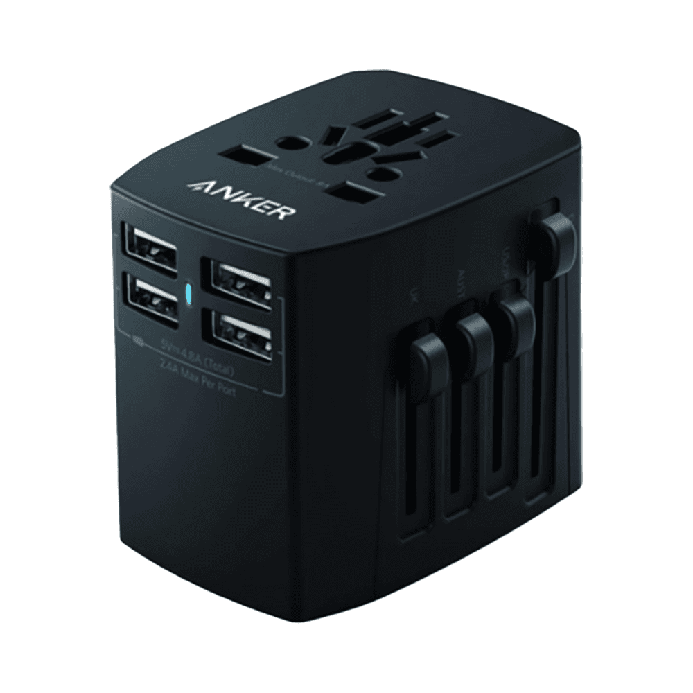Anker 4 USB Ports Travel Adapter & Metro Essential 20000mAh Power Bank & Anker USB To Lightning Cable 1.8m