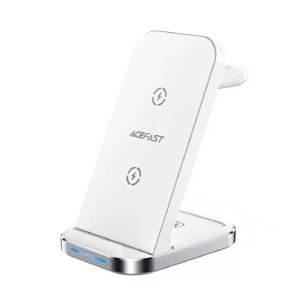 Apple Wired Earphones with Type-C Connector & ACEFAST 3-in-1 Fast Wireless Charger Stand White