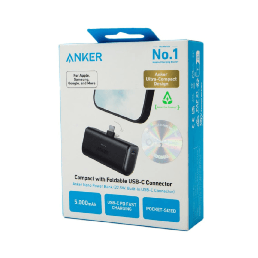 Anker A1653h11 Nano 5000mAh 22.5W Type-C Connector & Type-C Port Power Bank Black