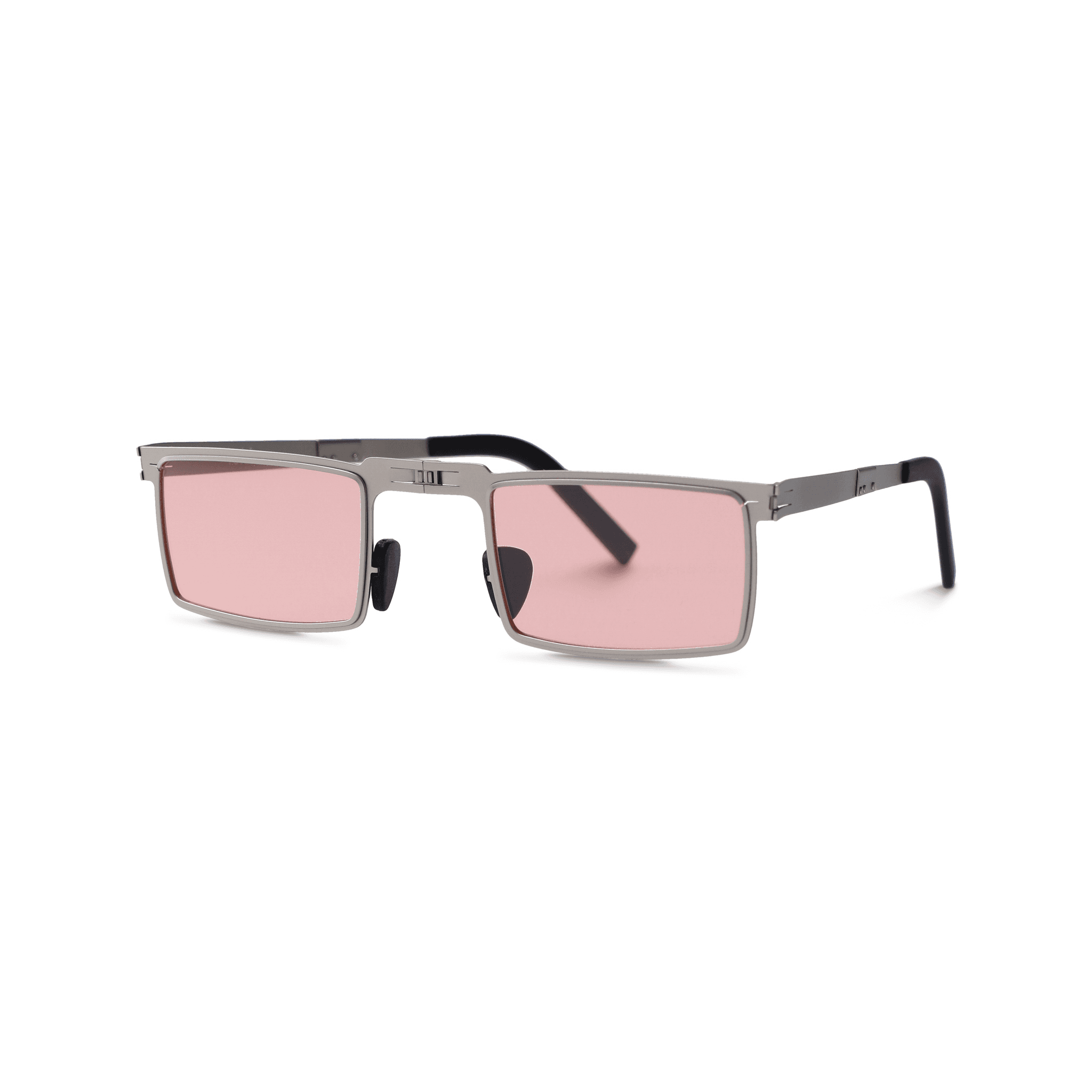 Retro Silver On Pink Sunglasses
