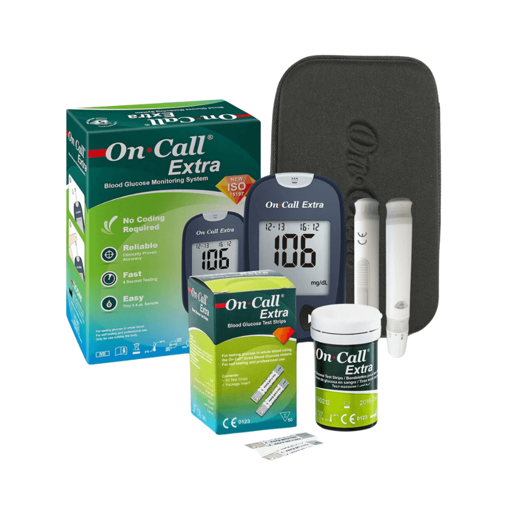 On.Call Extra Blood glucose Meter + box of Glucose strips 25pcs