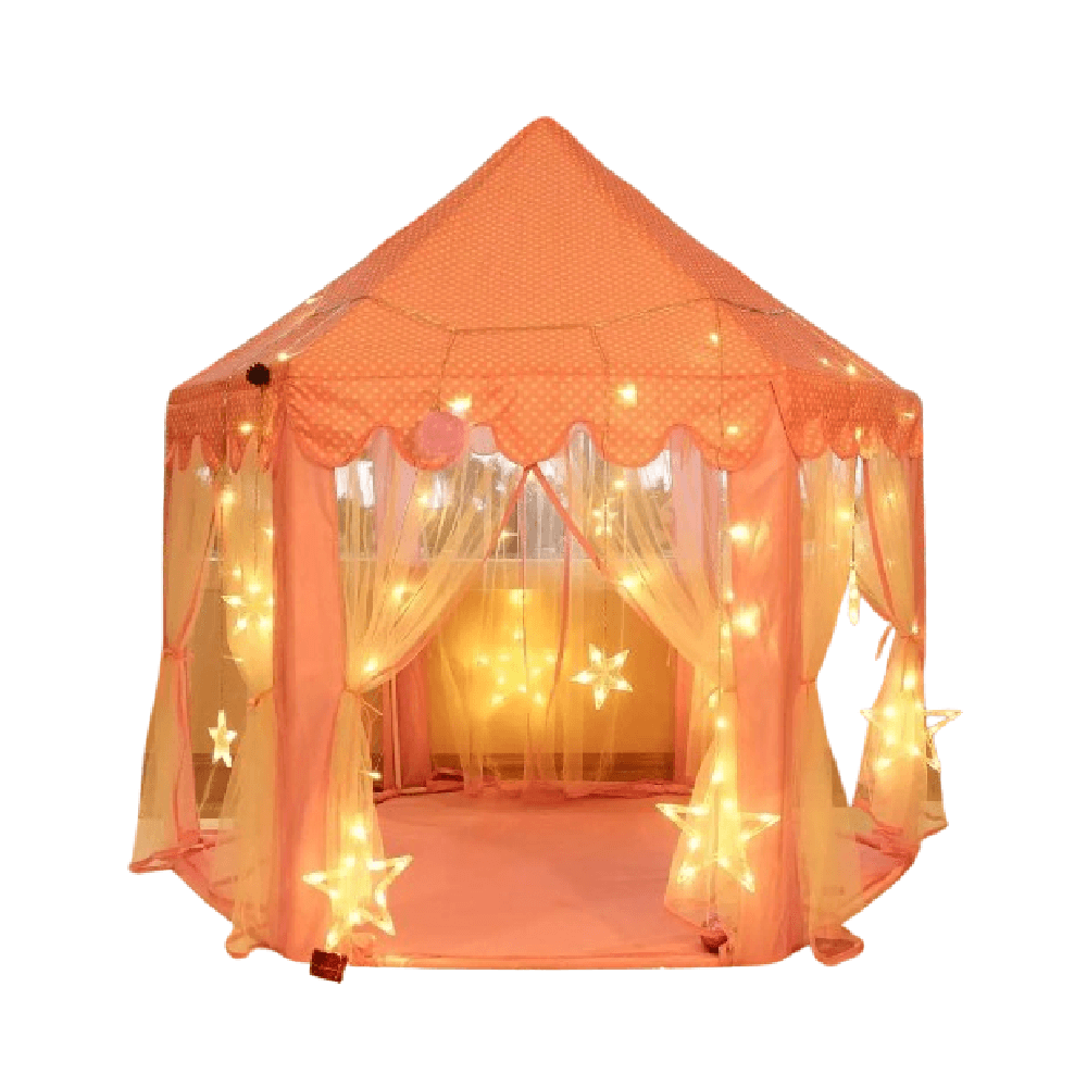 Pink Tent with Globe Light