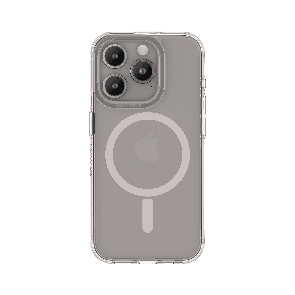 كفر AmazingThing Minimal MagSafe لايفون 15 برو / ضد الطيحات / يدعم MagSafe / رصاصي