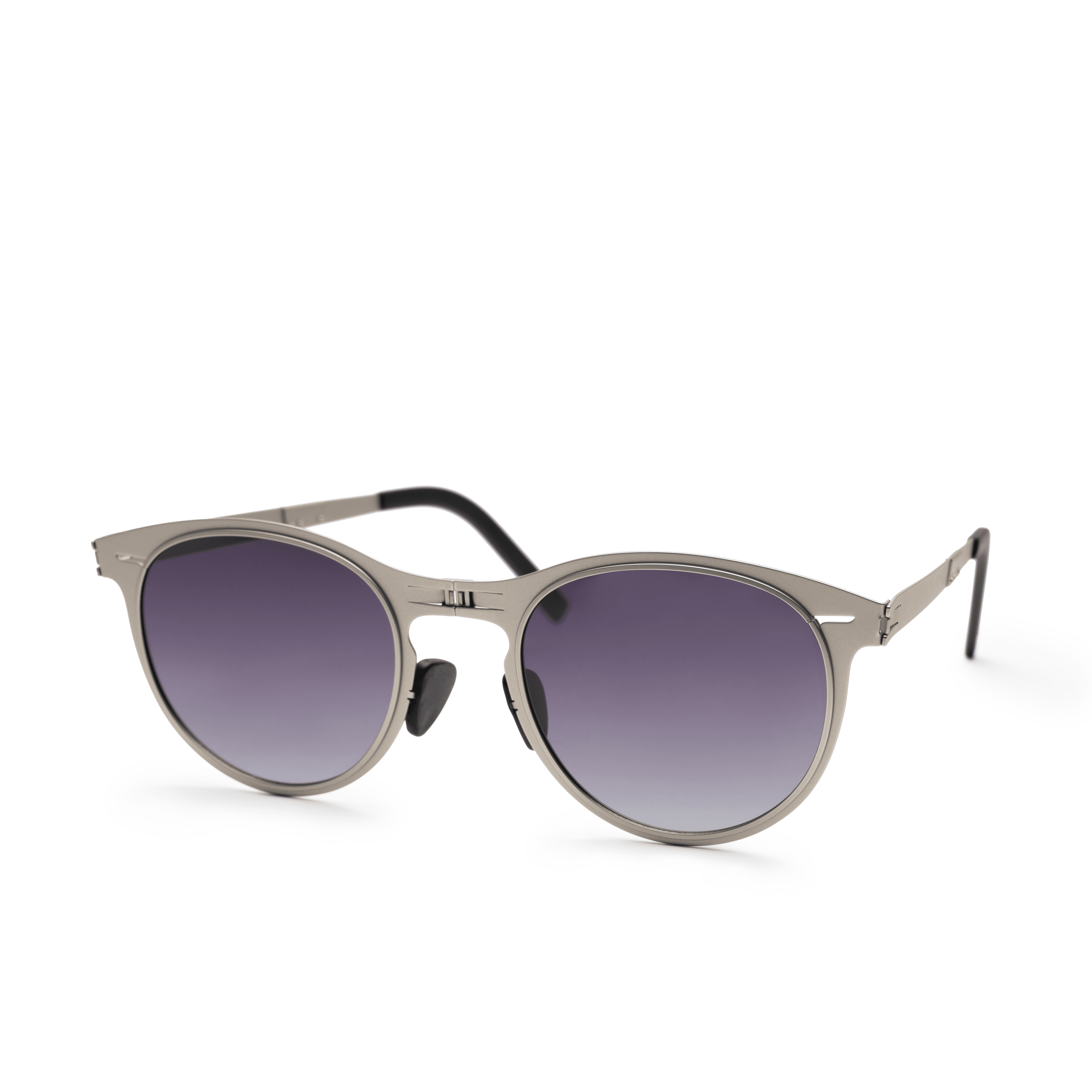 Earth Silver On Grey Gradient Sunglasses