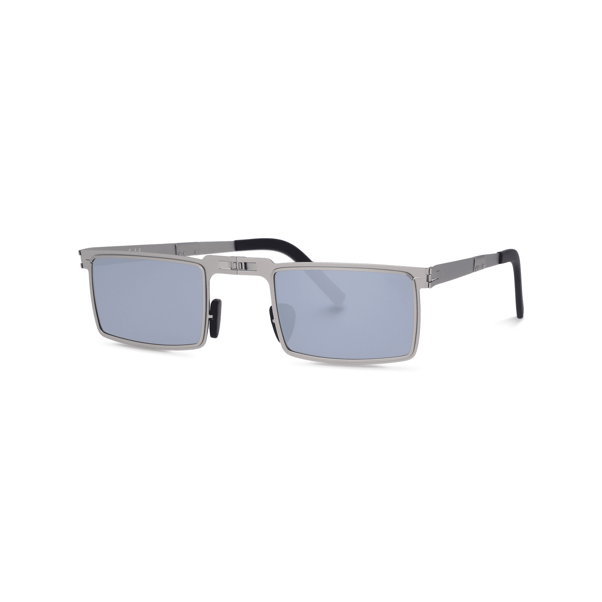 Retro Silver On Silver Mirror Sunglasses