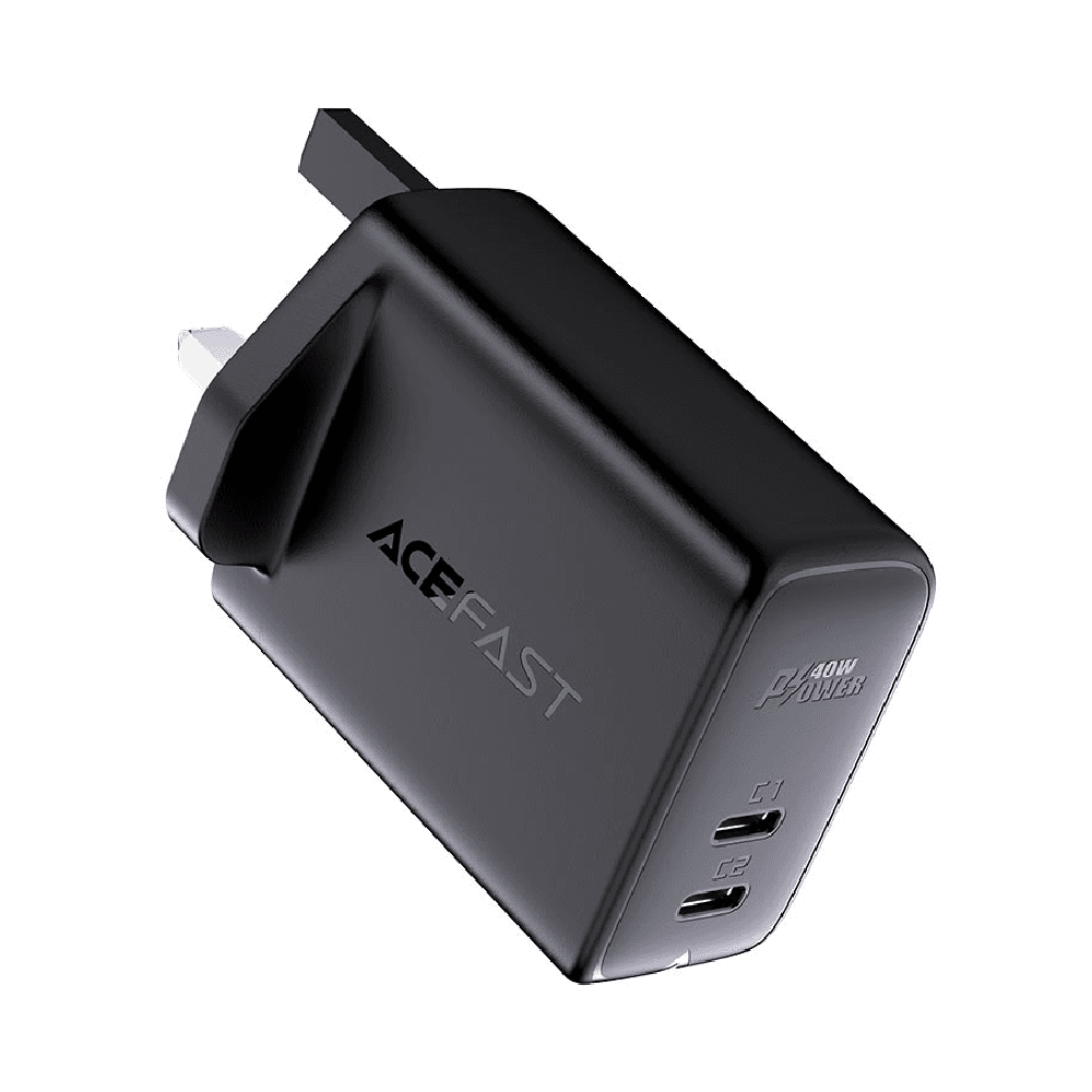 أيسفاست شاحن حائط سريع A12 PD40W بمنفذي يو اس بي - سي وقابس UK