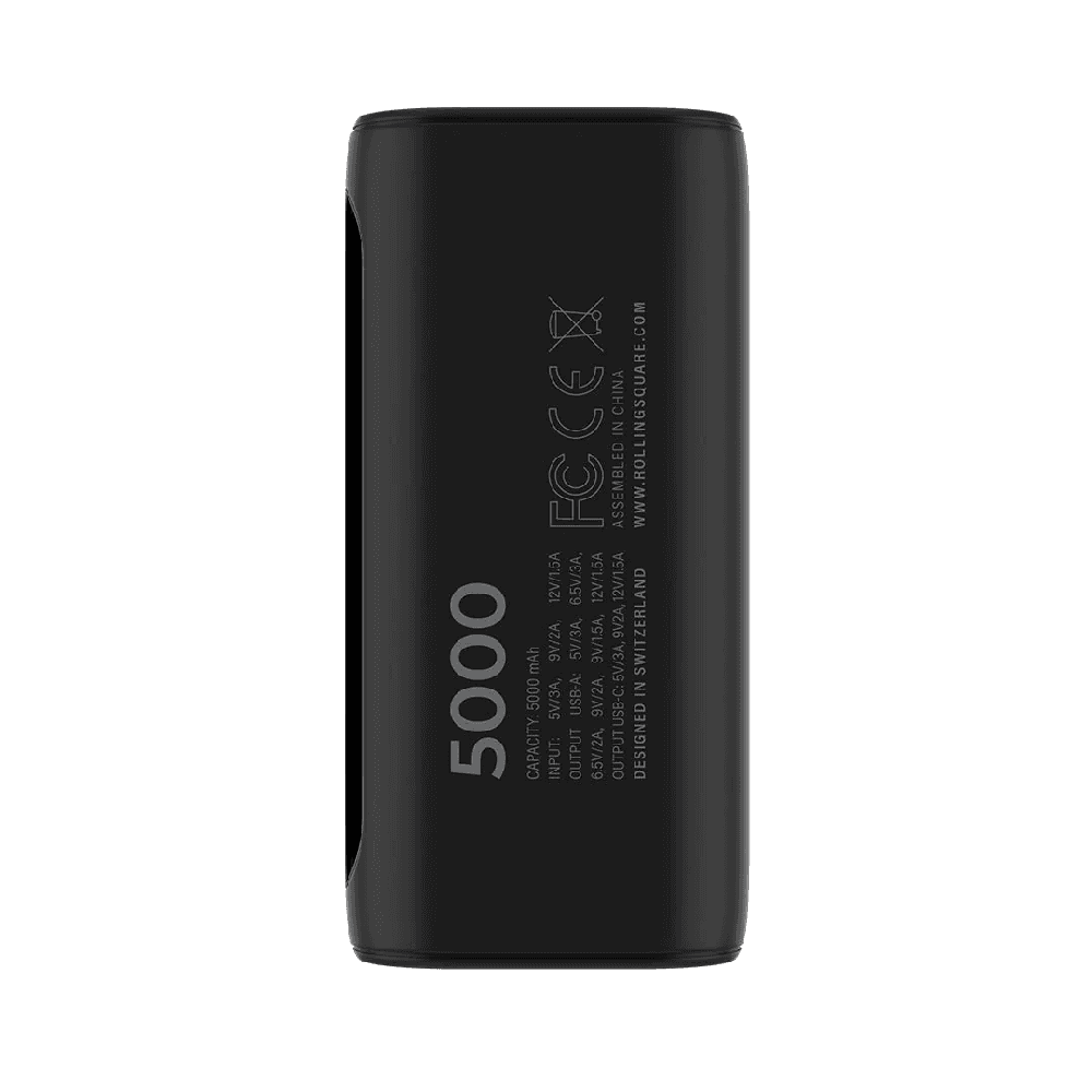 بطارية Rolling Square سعة 5000 mAh / مدخل تايب سي + USB / شحن PD قوة 30 واط / صغيرة جداً