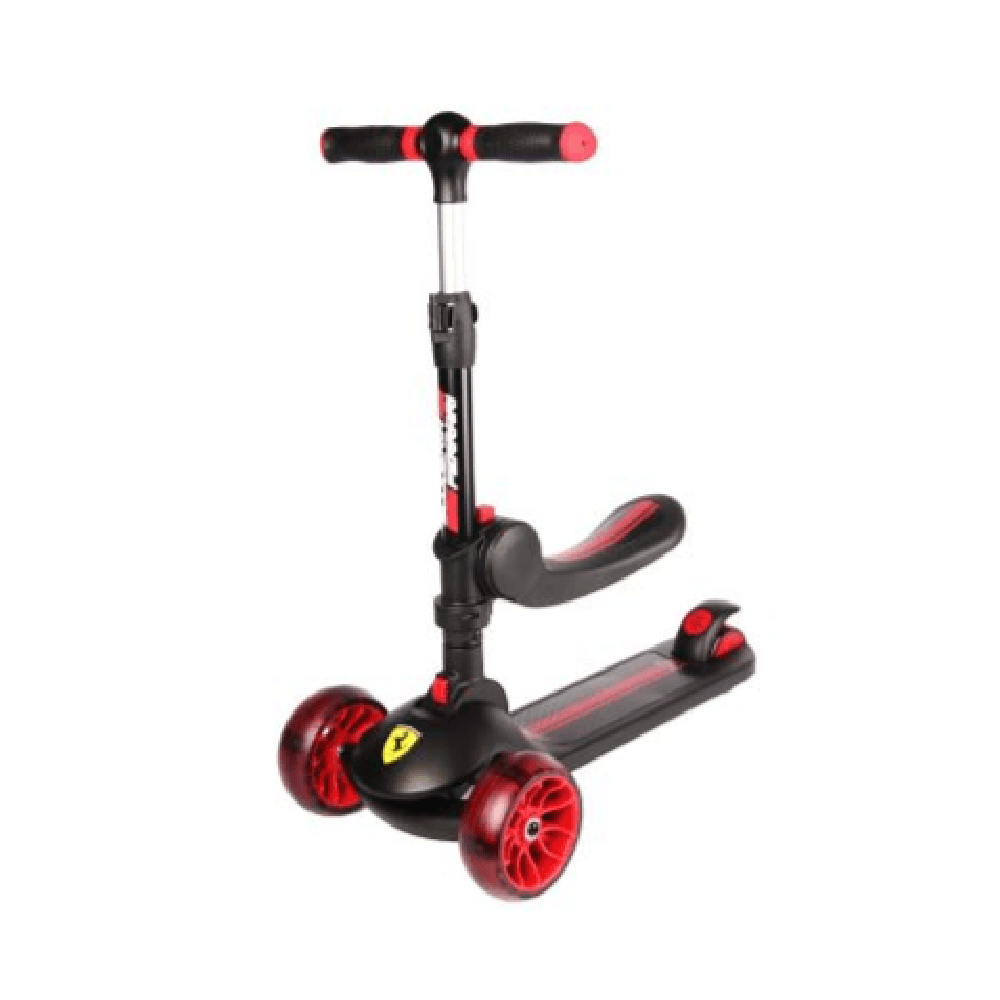 Ferrari Foldable Twist Scooter For Kids 2 In 1 Black