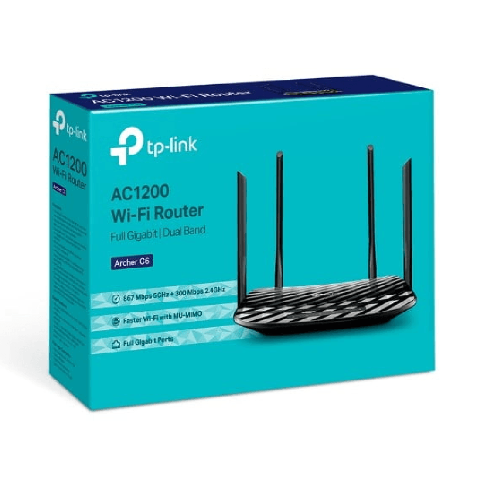 تي بي - لينك راوتر واي فاي طراز ارشر C6، ميش AC1200 مع جيجابت كامل، يدعم MU-MIMO