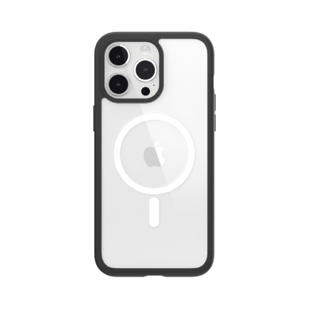 كفر SwitchEasy ROAM لايفون 15 برو ماكس / يدعم MagSafe / ضد الطيحات / شفاف مع اطار اسود