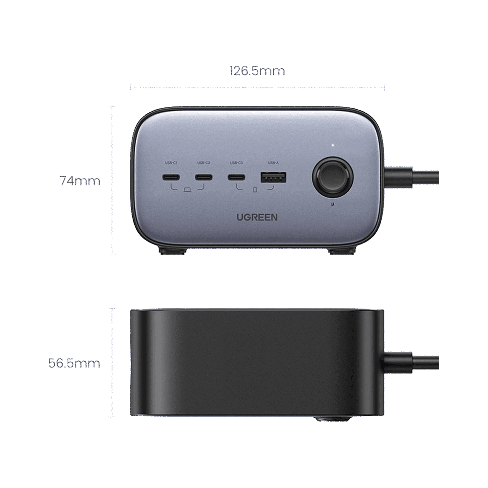 Ugreen GaN Wall Charger USB-C / USB AC Power Strip Black