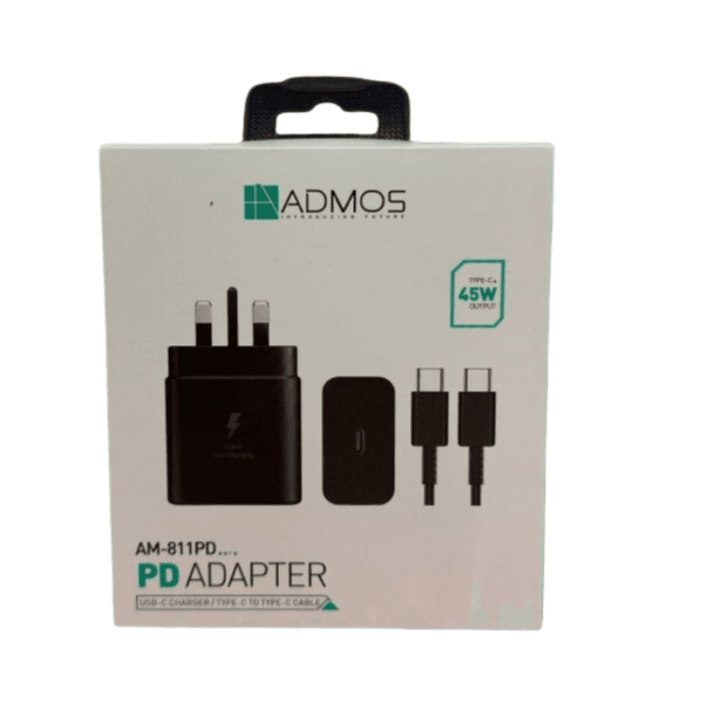 Admos AM-811PD 45w Usb-C Charger Adapter & Type C To Type C Cable