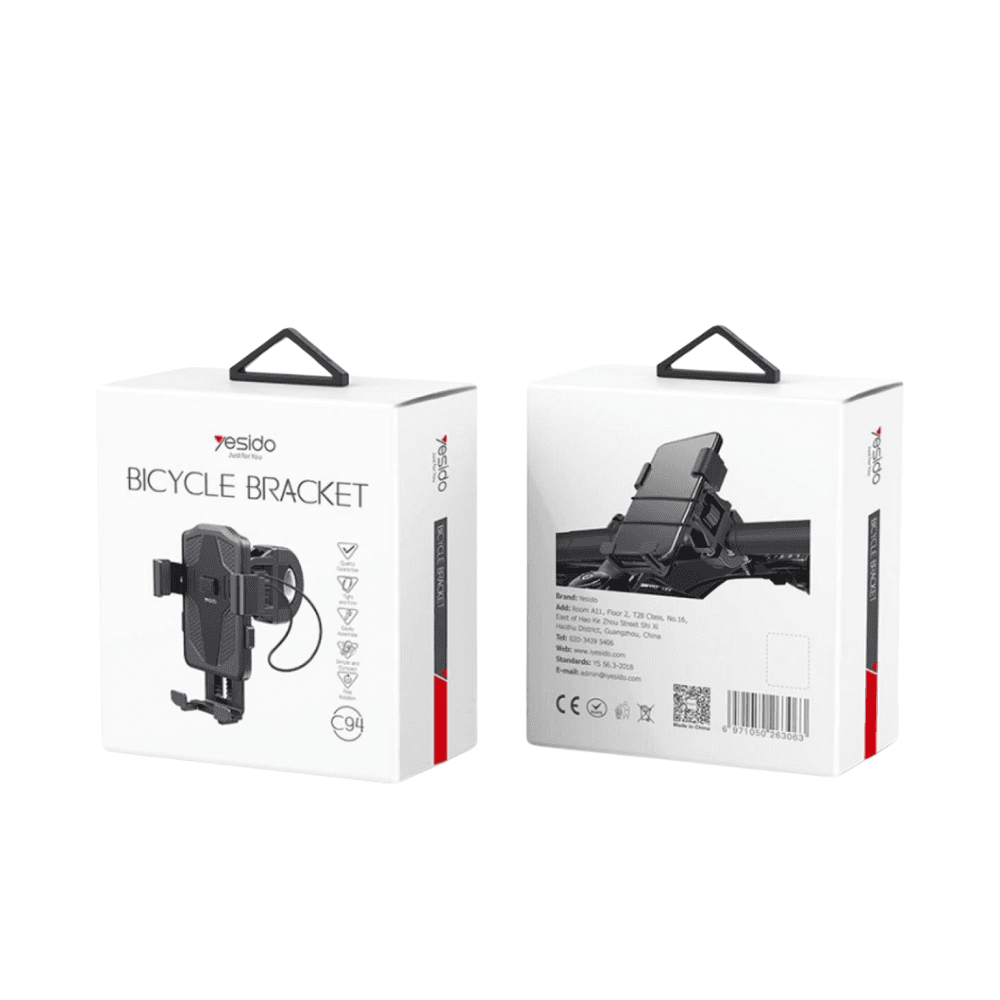 Yesido C94 Portable Bike Holder For Bicycles And Motorcycles 360 Degree Rotation Easily Using High Quality Adjustable Anti-Shake Mount Yesido C94