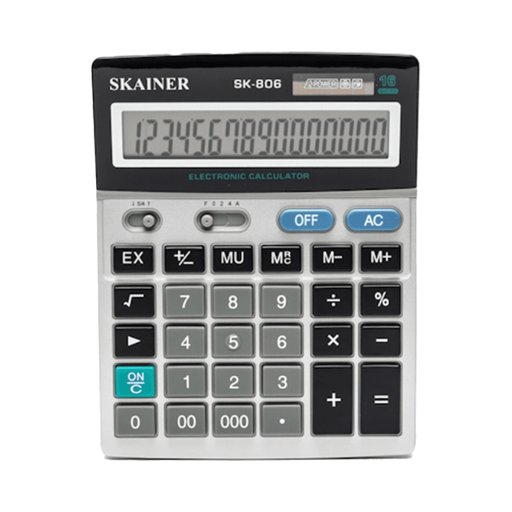 Deli 14 Digits Metal Desktop Calculator - Silver