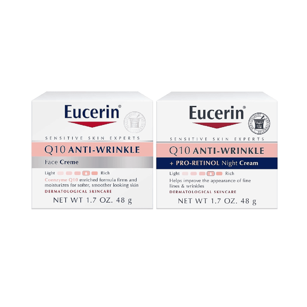 Eucerin Q10 Anti Wrinkle Day & Night Face Cream Bundle