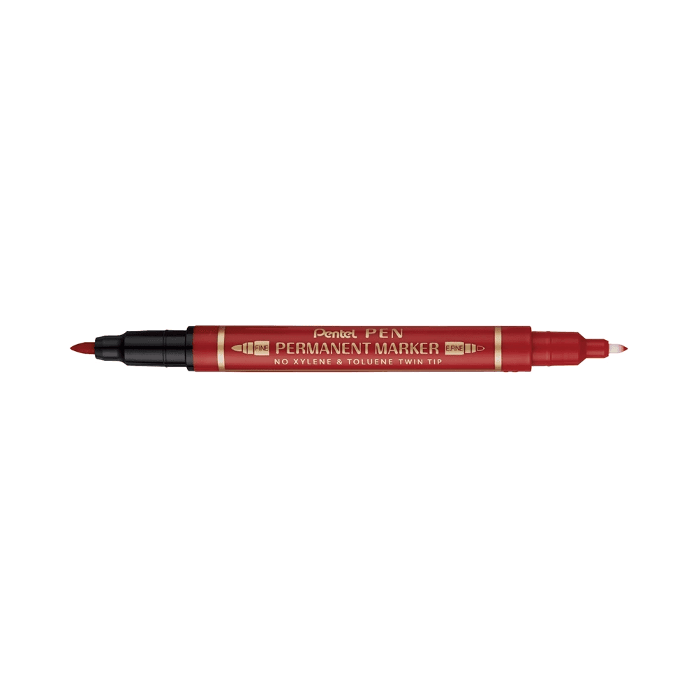 Pentel Fine Twin Tip Permanent Marker - Red 11654