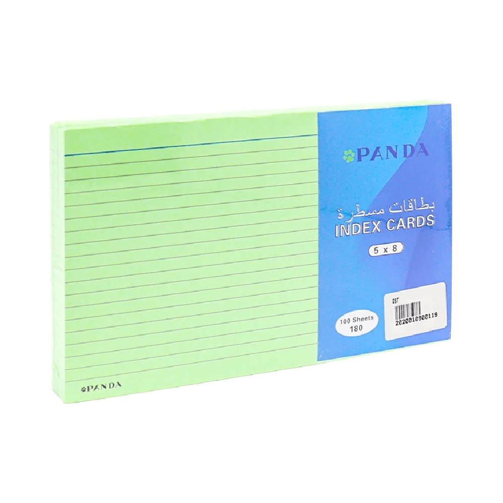 Panda Index Card 5x8 - Green