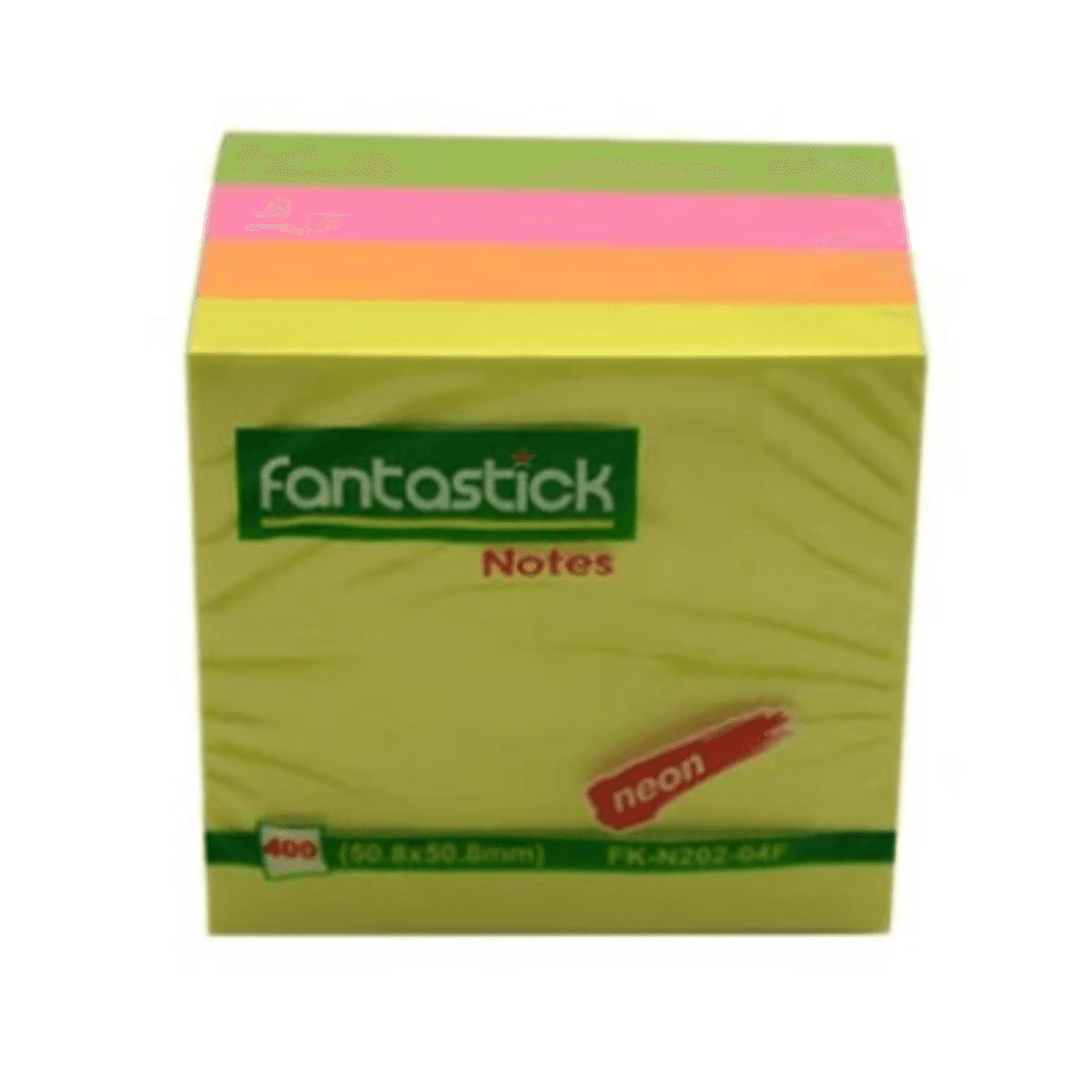 Fantastick Self Removable Sticky Notes 4 400 Sheet 50.8 x 50.8mm - Assorted Colors