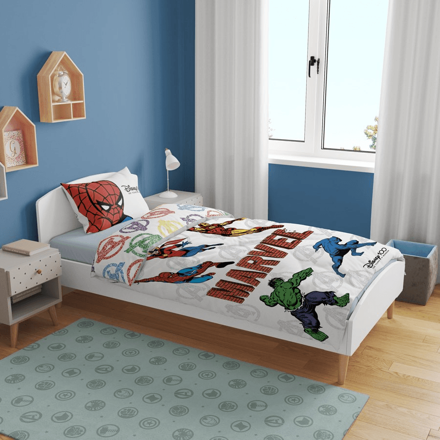 Disney Marvel Single Comforter X2 With 1 Pillow Case (Avengers)
