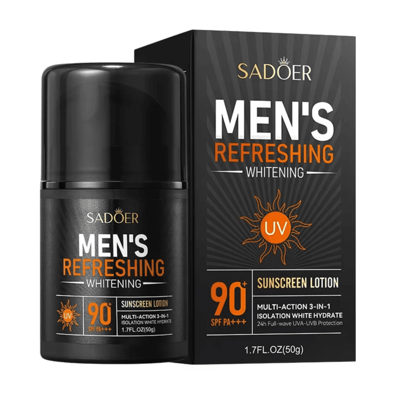 SADOER SPF 90+ لوشن منعش للوقاية من الشمس 3 في 1 كريم تبييض طويل الأمد للرجال - 50 جم