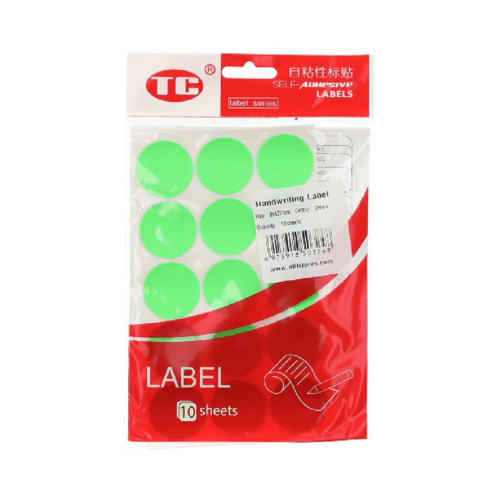 TC Label Multi Purpose 160 Micron Paper 32mm - Green 