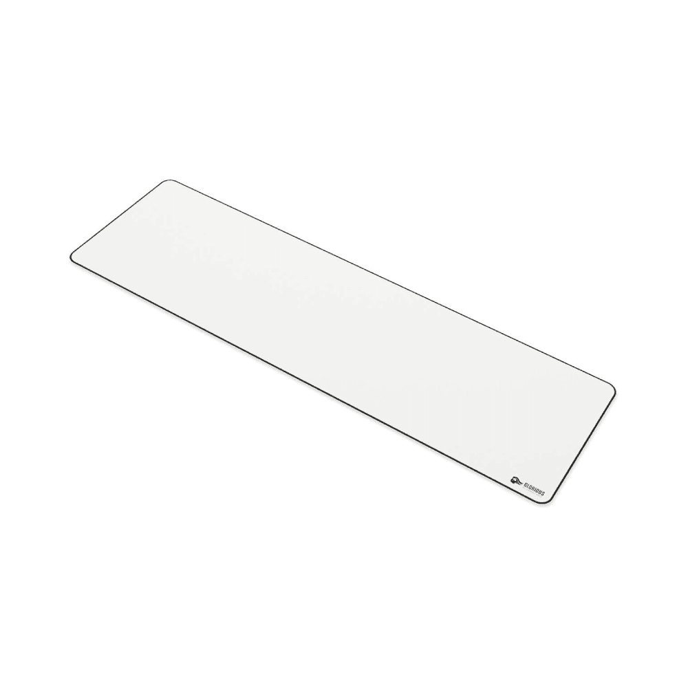 Glorious GW-E Long White Cloth Stitched Edges Extended Gaming Mouse Pad 11x36 Inch